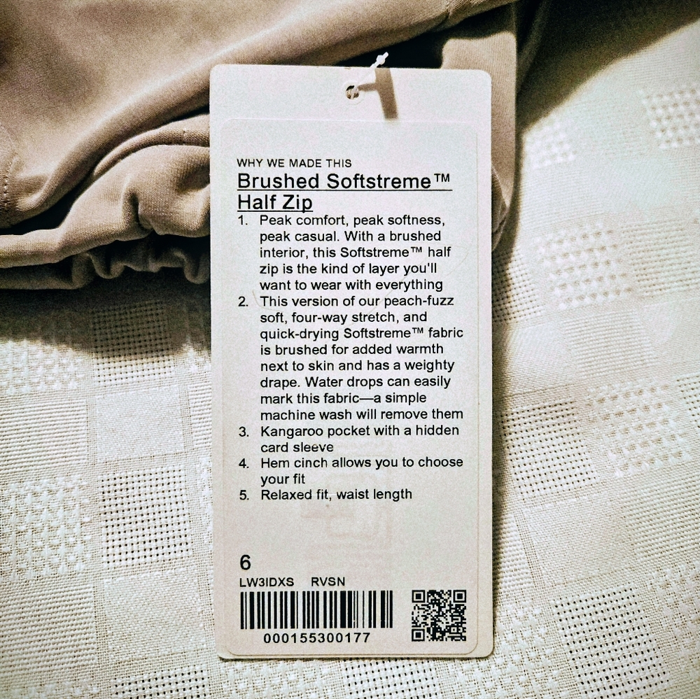 NEW Lululemon Brushed Softstreme Half-zio - Picture 2 of 5
